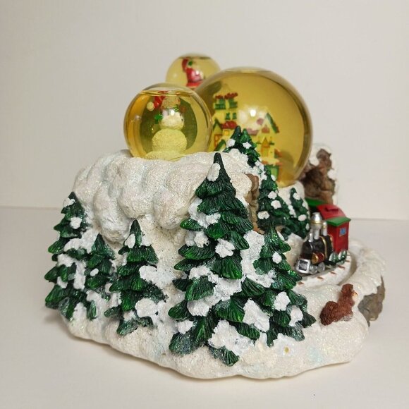 San Francisco Music Box Co Snowglobe Rotating Train Winter Wonderland Video - Picture 2 of 11